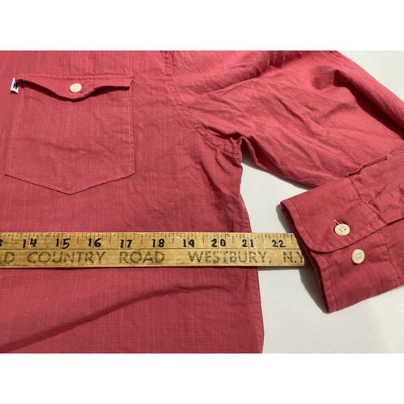 Johnnie-O Hangin’ Out Shirt Size M Red Long Sleeve Button-Up Cotton - Picture 7 of 8